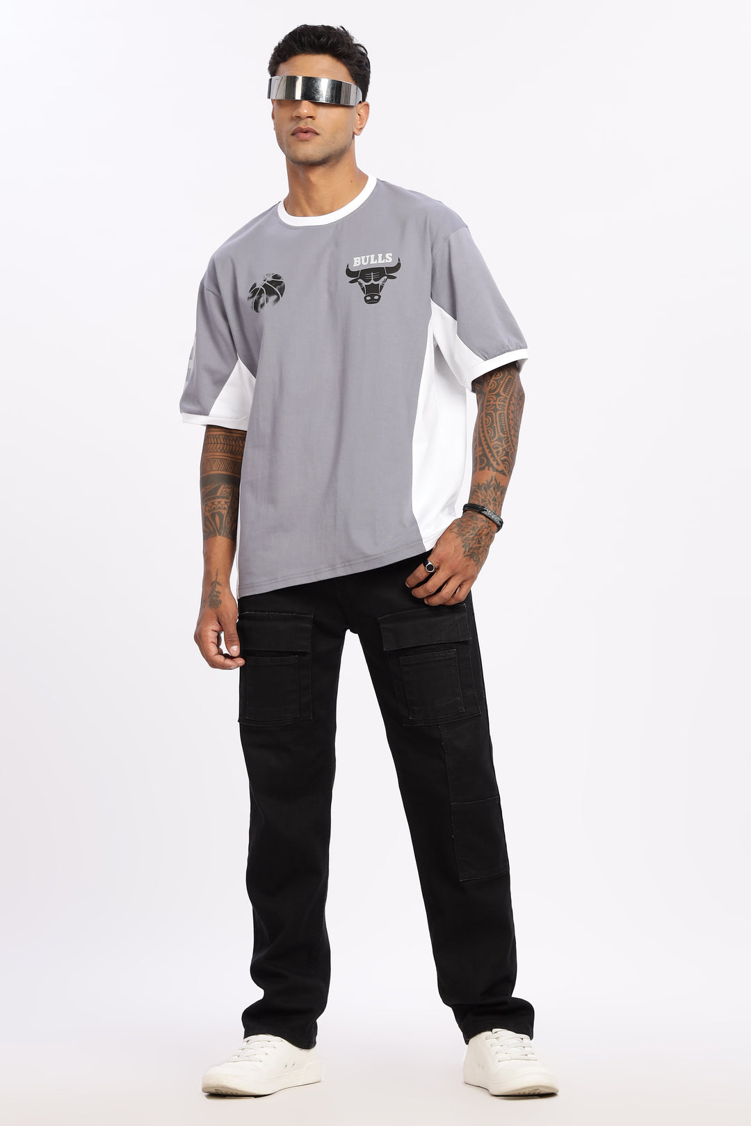 Chicago: Light Grey Oversized T-shirt