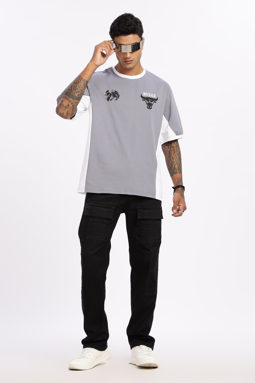 Chicago: Light Grey Oversized T-shirt