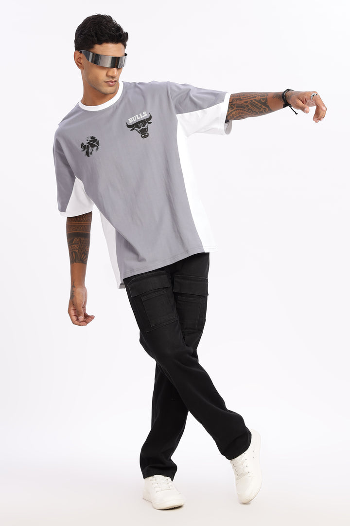 Chicago: Light Grey Oversized T-shirt