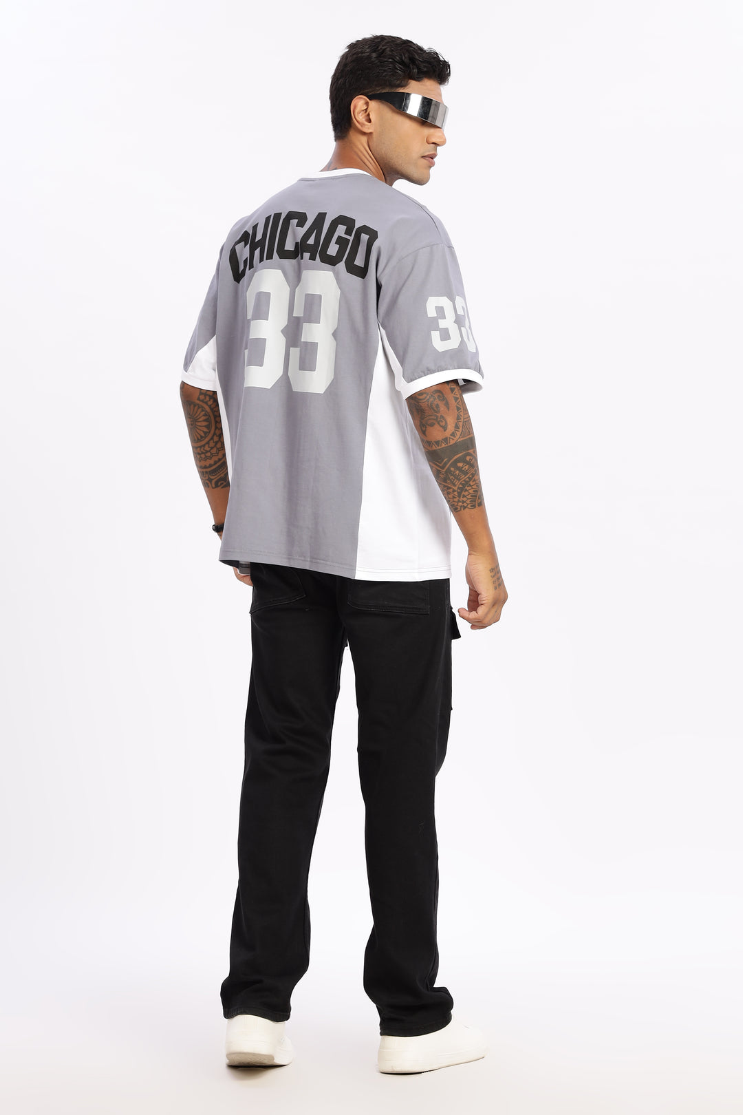 Chicago: Light Grey Oversized T-shirt