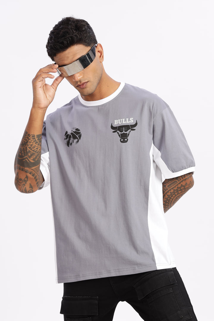 Chicago: Light Grey Oversized T-shirt