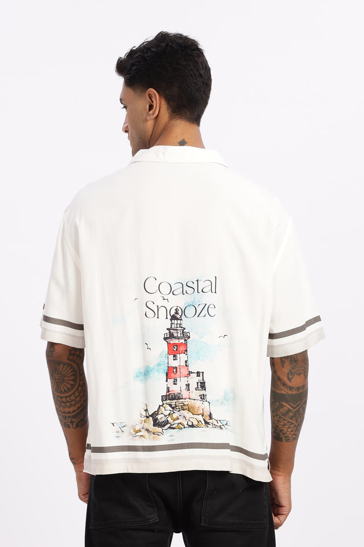 Coastal Snooze: Oversized Boxy Fit Shirt