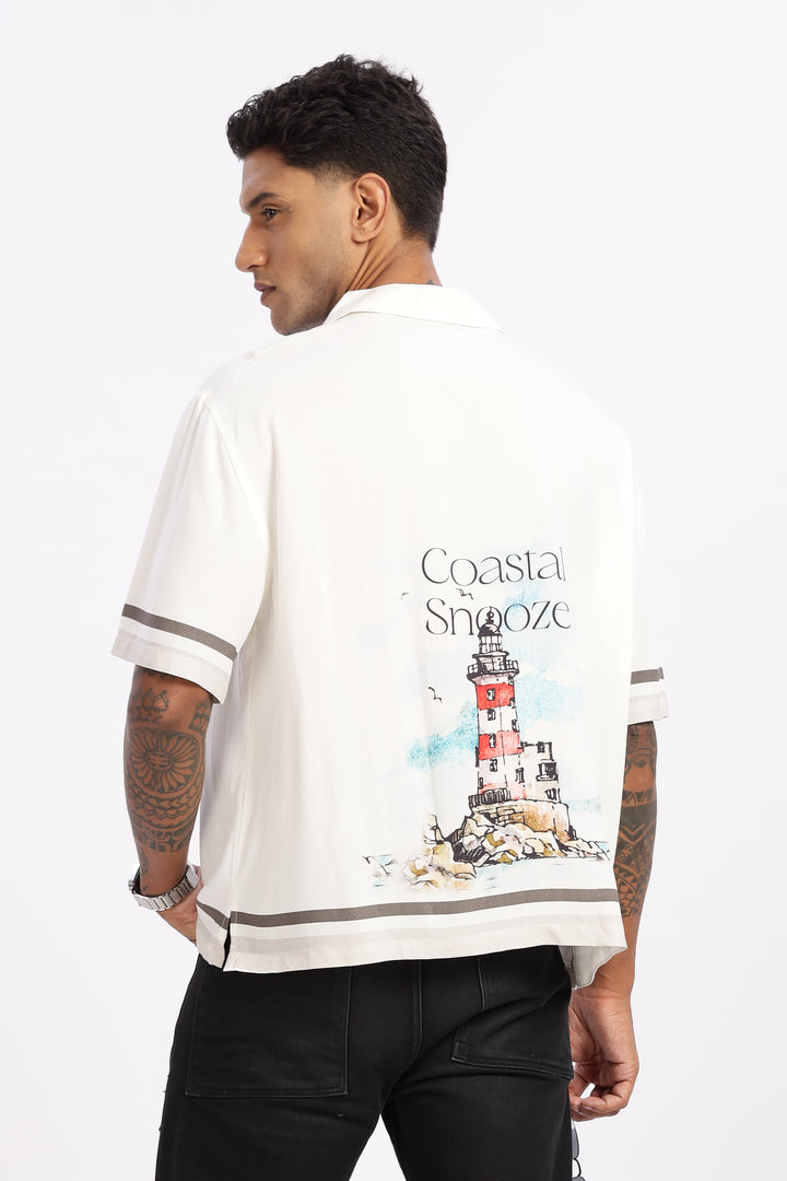 Coastal Snooze: Oversized Boxy Fit Shirt
