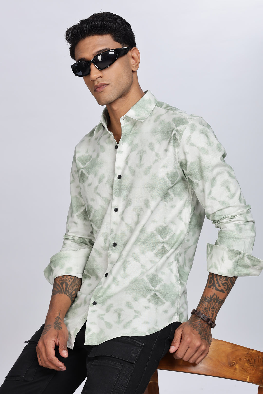 Green Printed Shirt