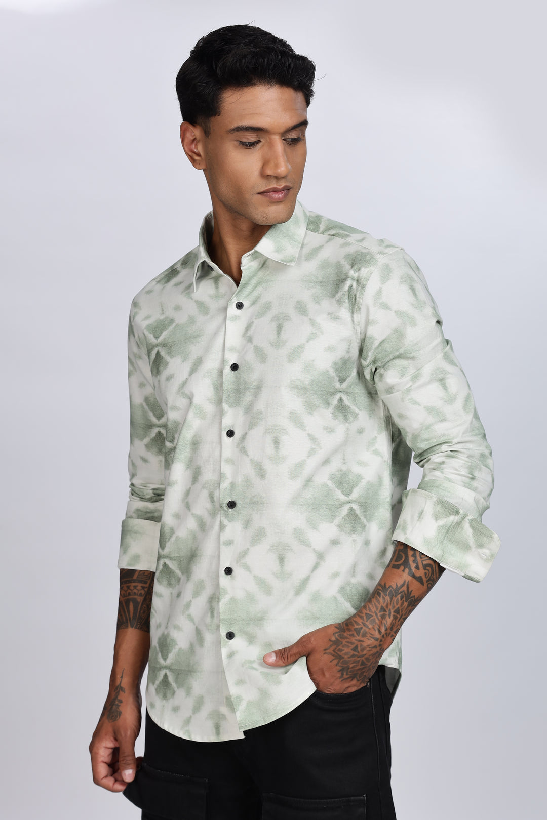 Green Printed Shirt