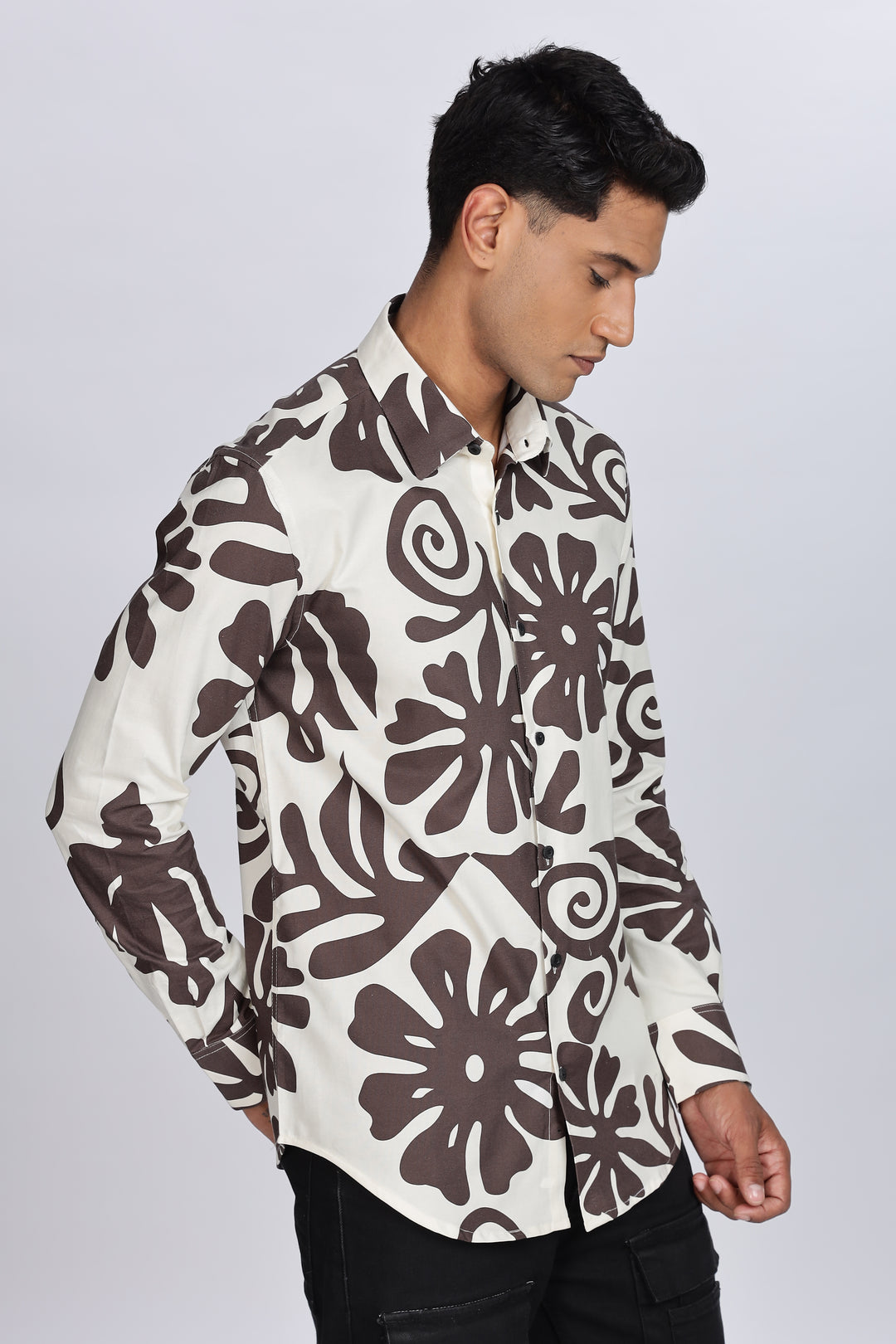 Abstract Floral Printed Shirt