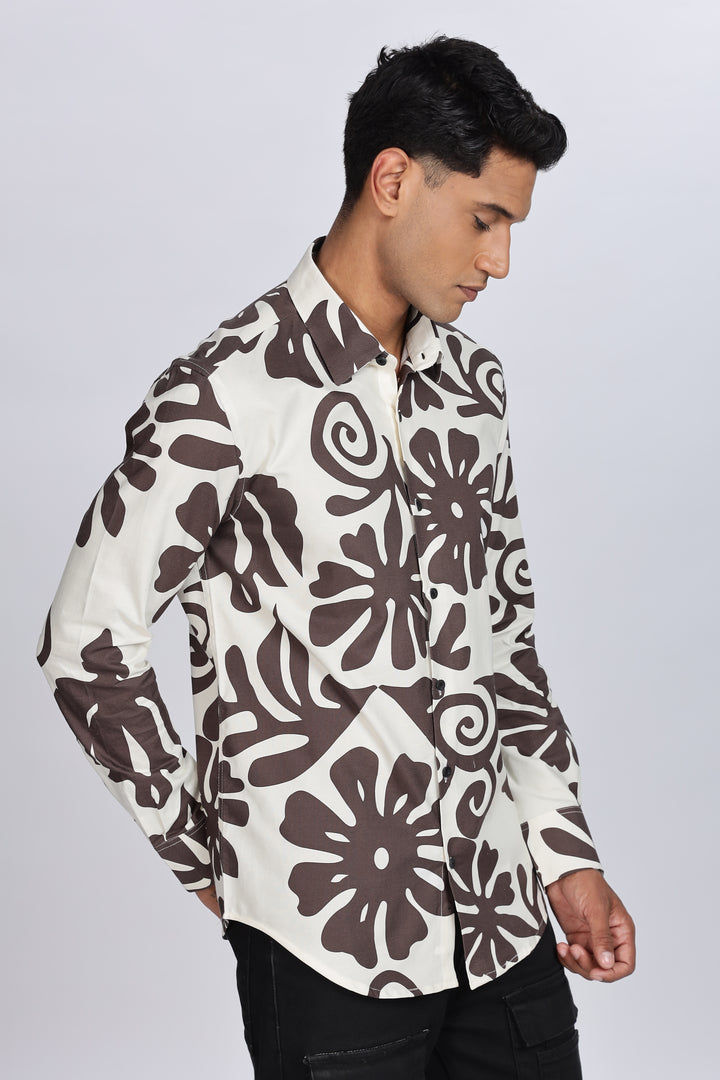 Abstract Floral Printed Shirt