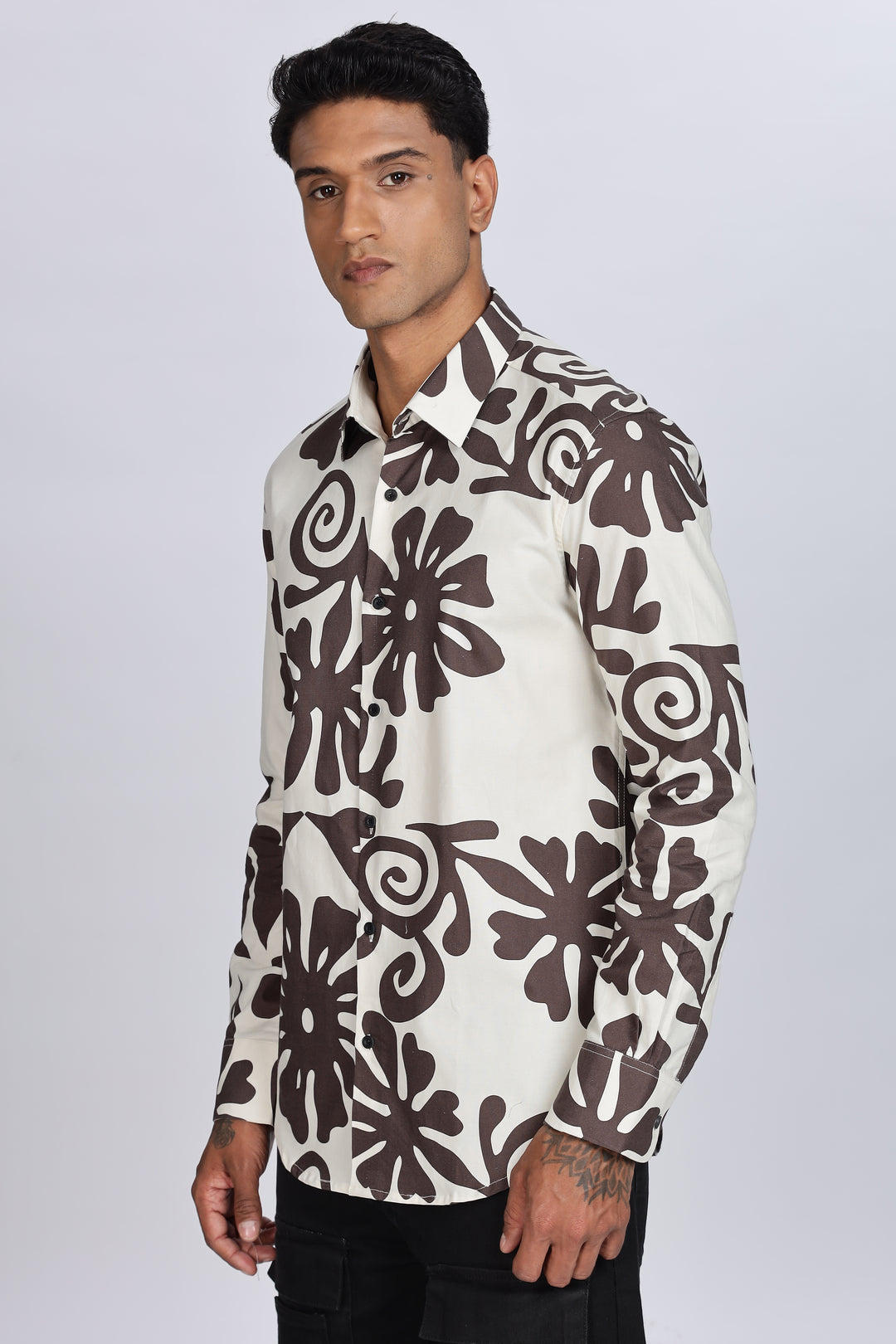 Abstract Floral Printed Shirt