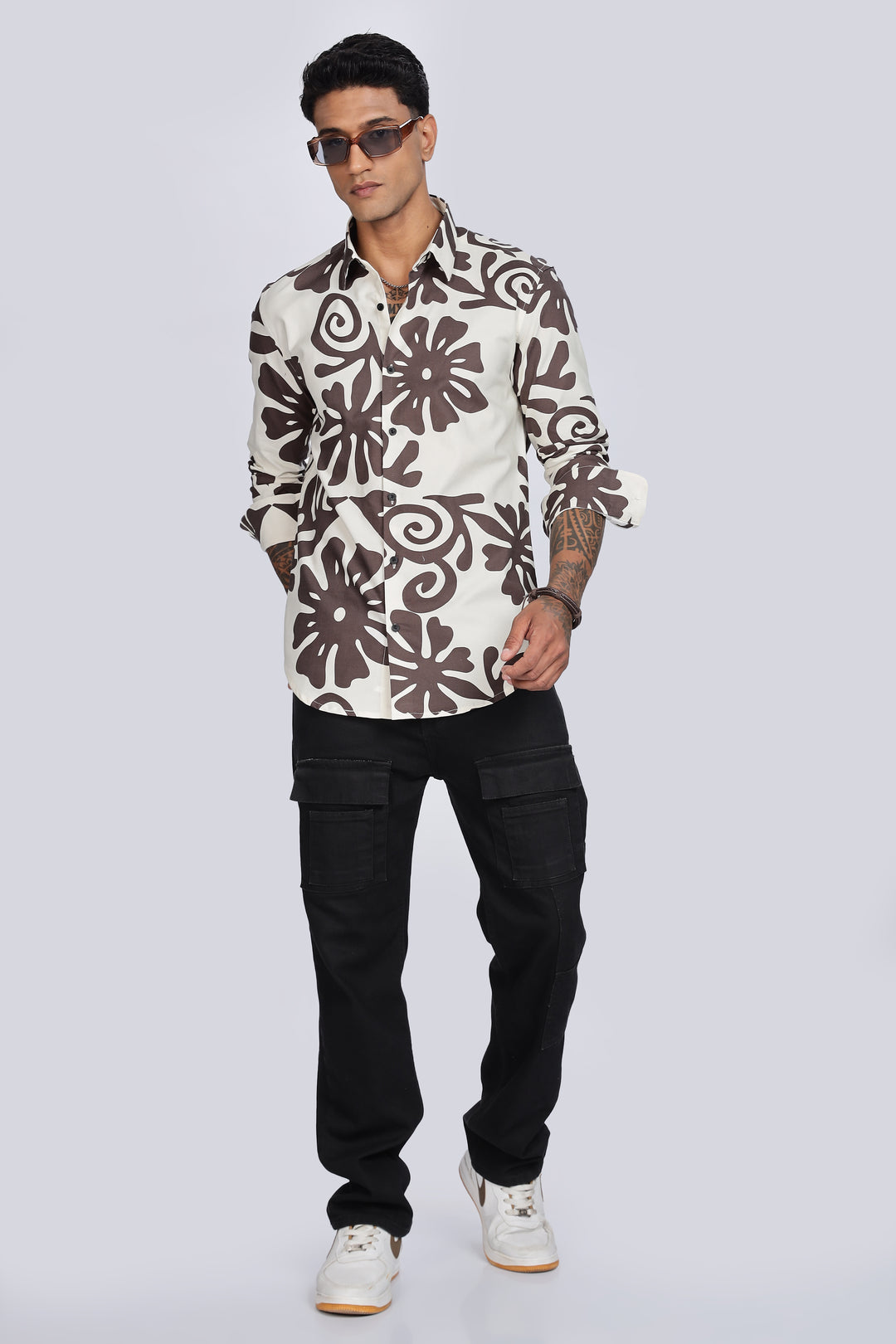 Abstract Floral Printed Shirt