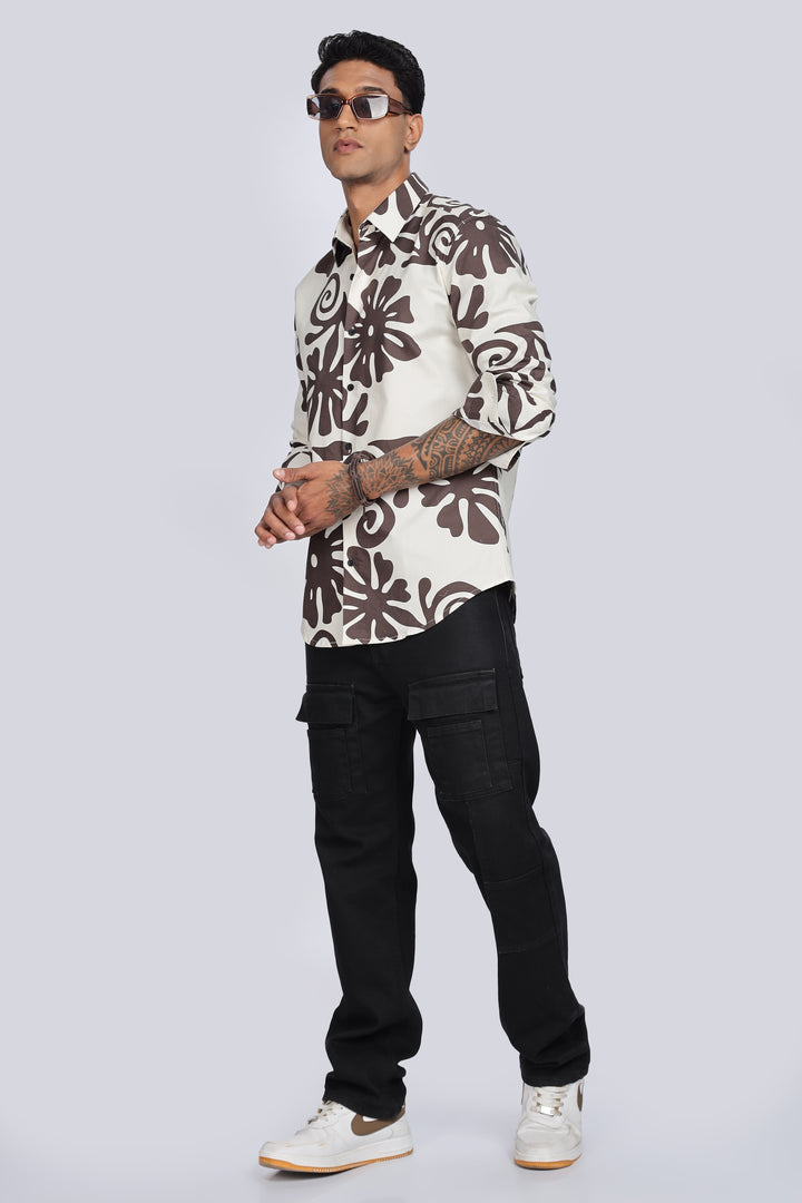 Abstract Floral Printed Shirt