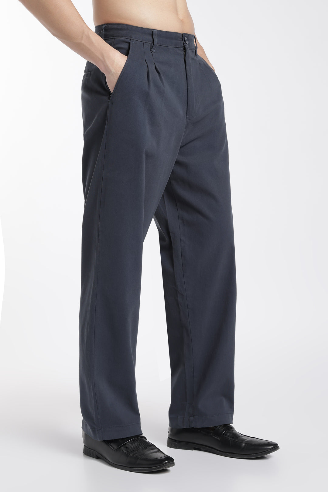 Korean Fit: Straight Fit Dark Grey Pants