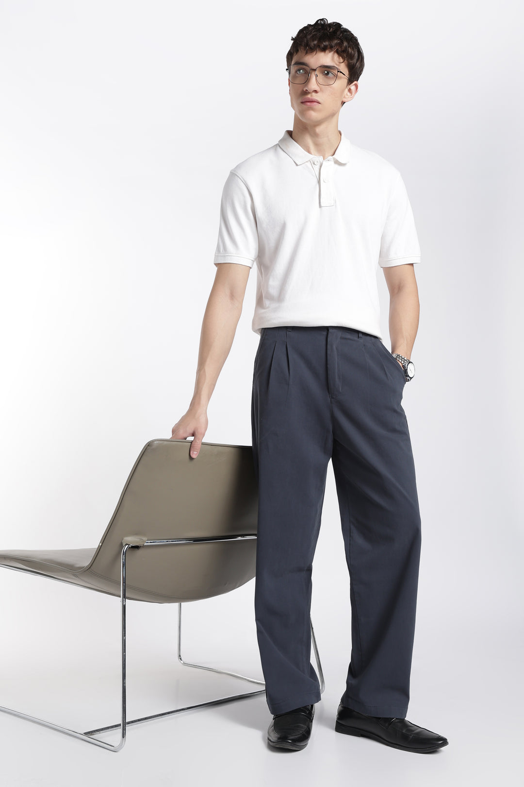 Korean Fit: Straight Fit Dark Grey Pants