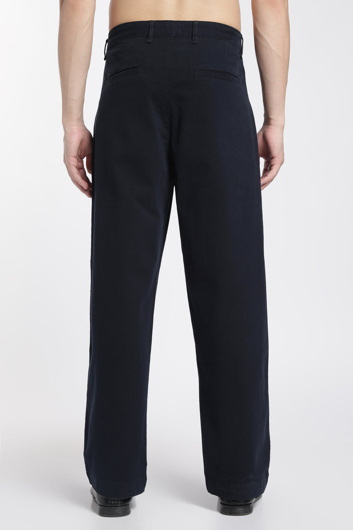 Korean Fit: Straight Fit Navy Pants