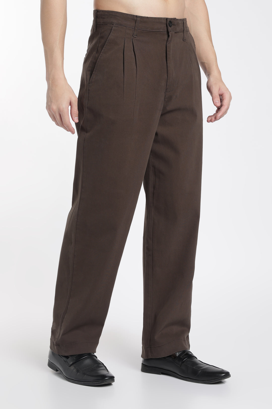 Korean Fit: Straight Fit Brown Pants