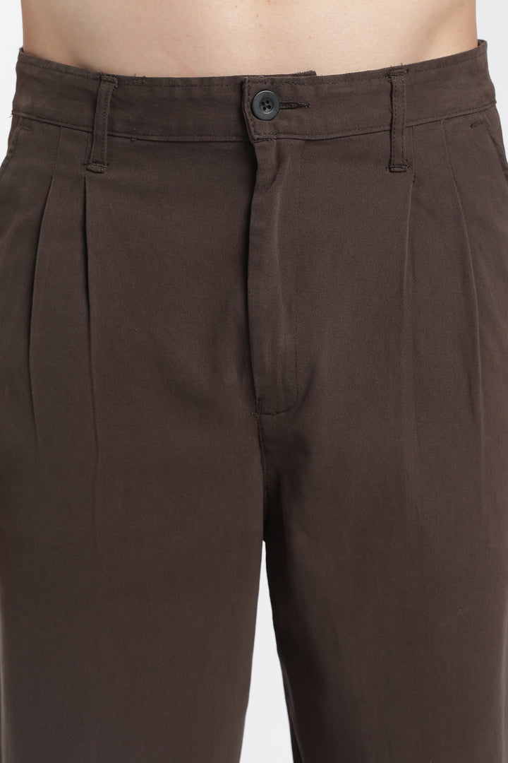 Korean Fit: Straight Fit Brown Pants
