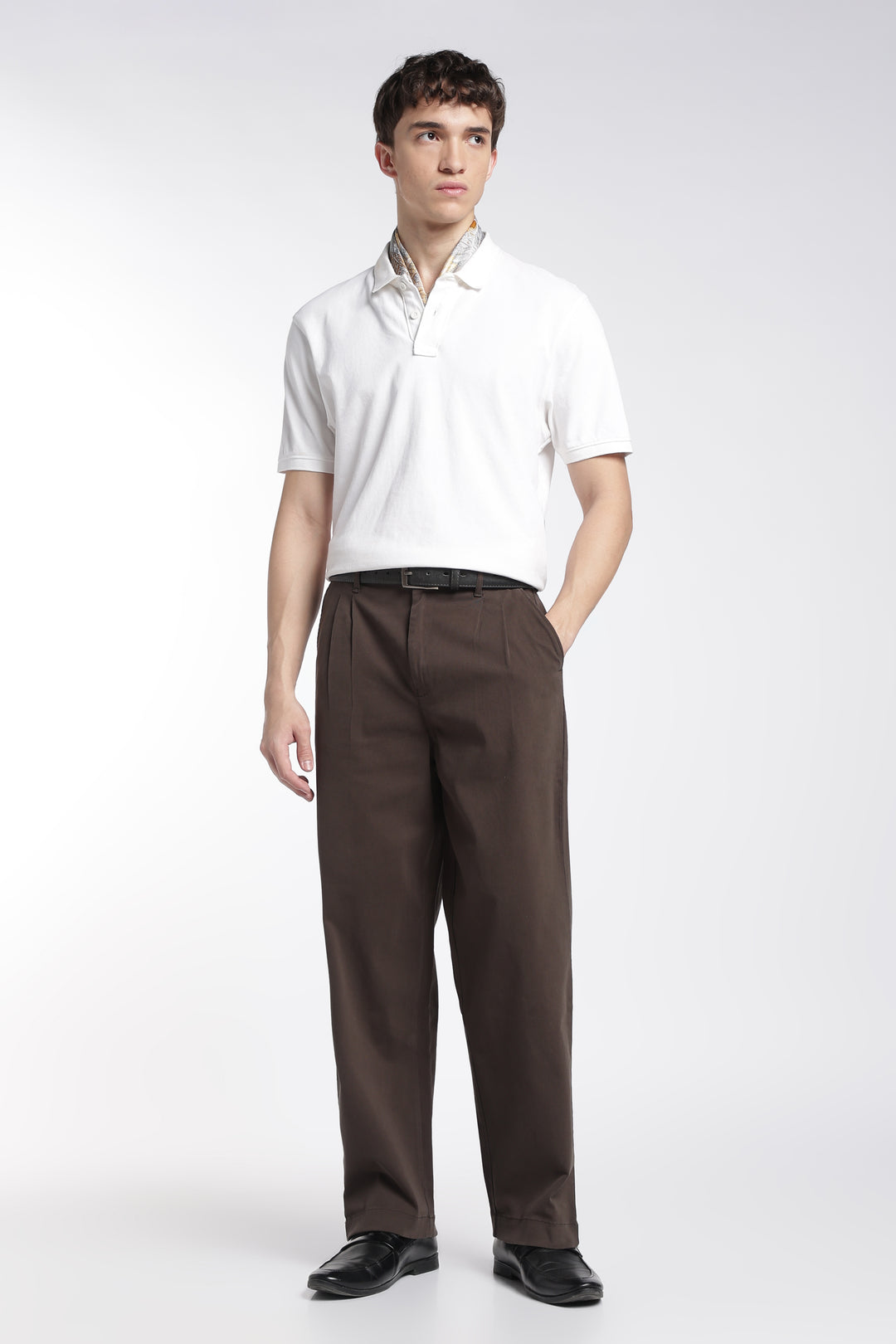 Korean Fit: Straight Fit Brown Pants