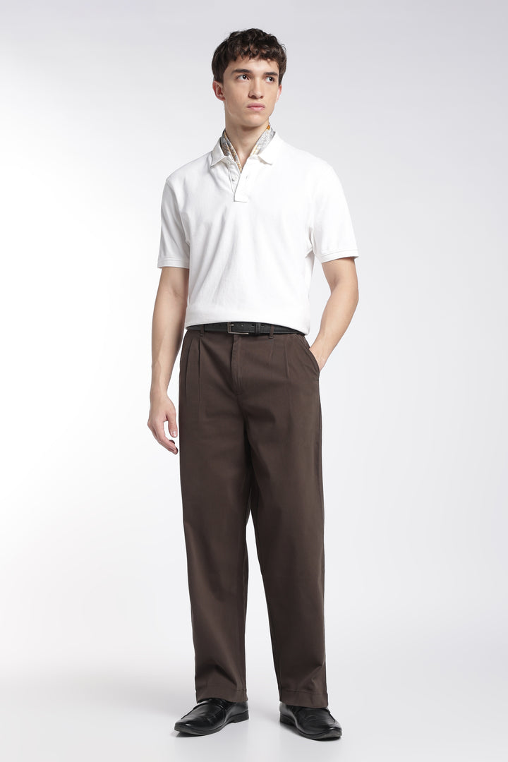 Korean Fit: Straight Fit Brown Pants