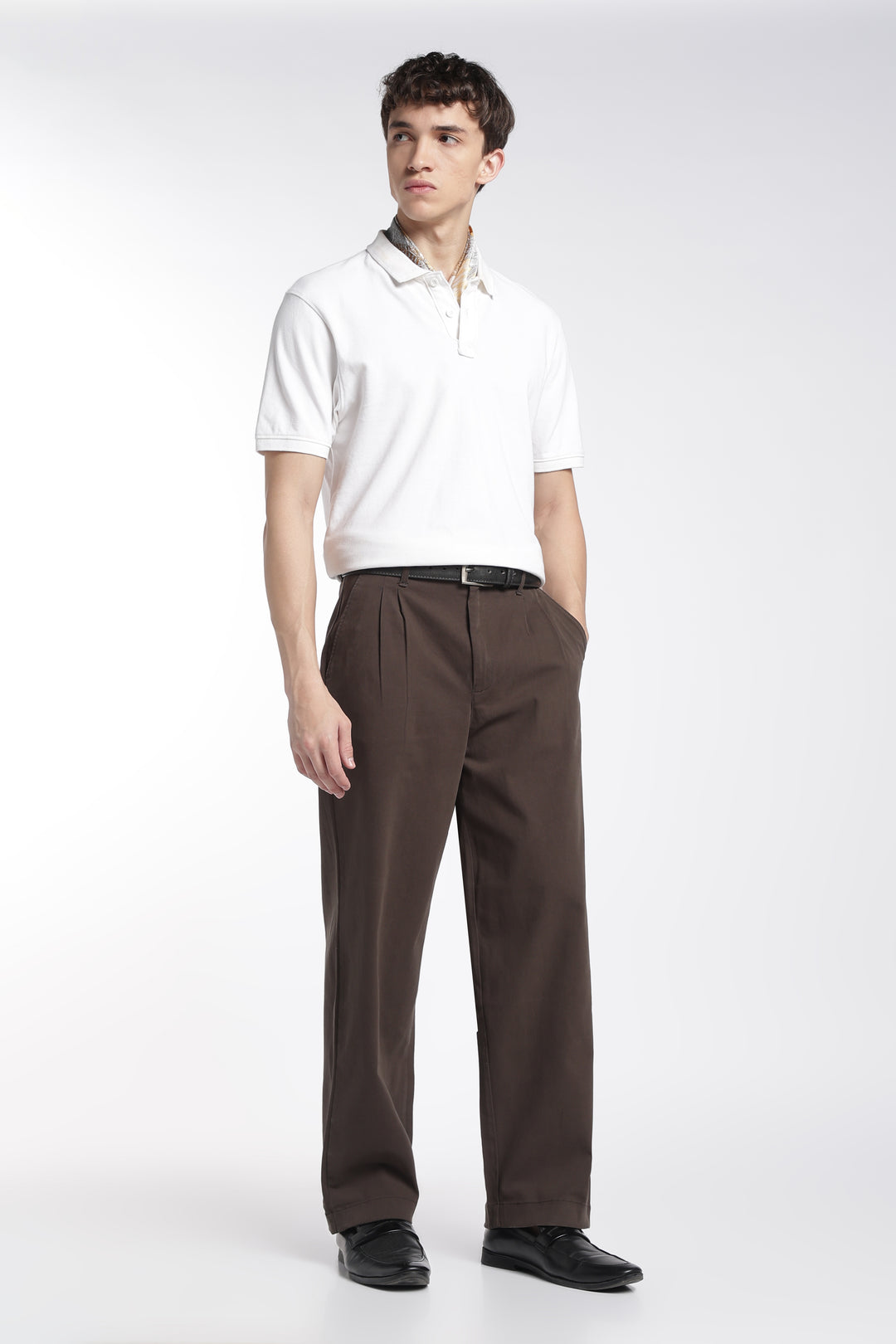 Korean Fit: Straight Fit Brown Pants