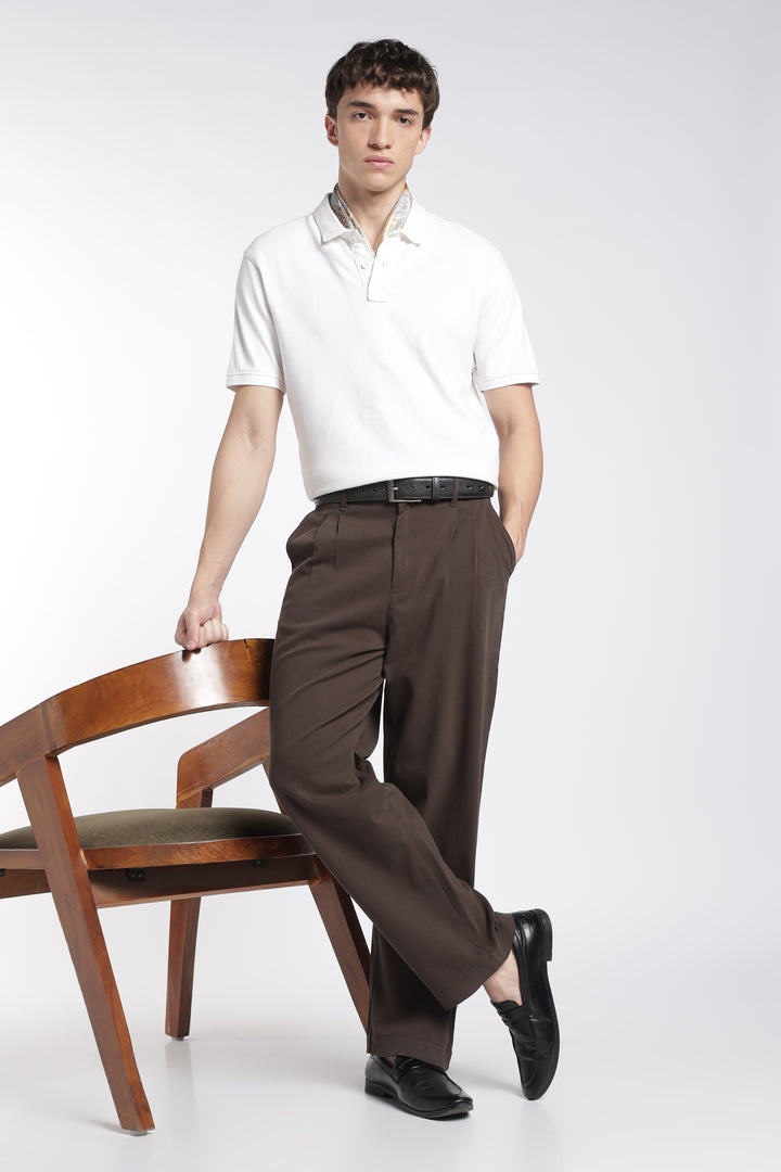 Korean Fit: Straight Fit Brown Pants