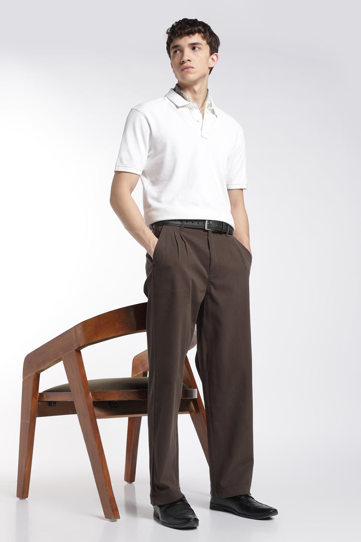 Korean Fit: Straight Fit Brown Pants
