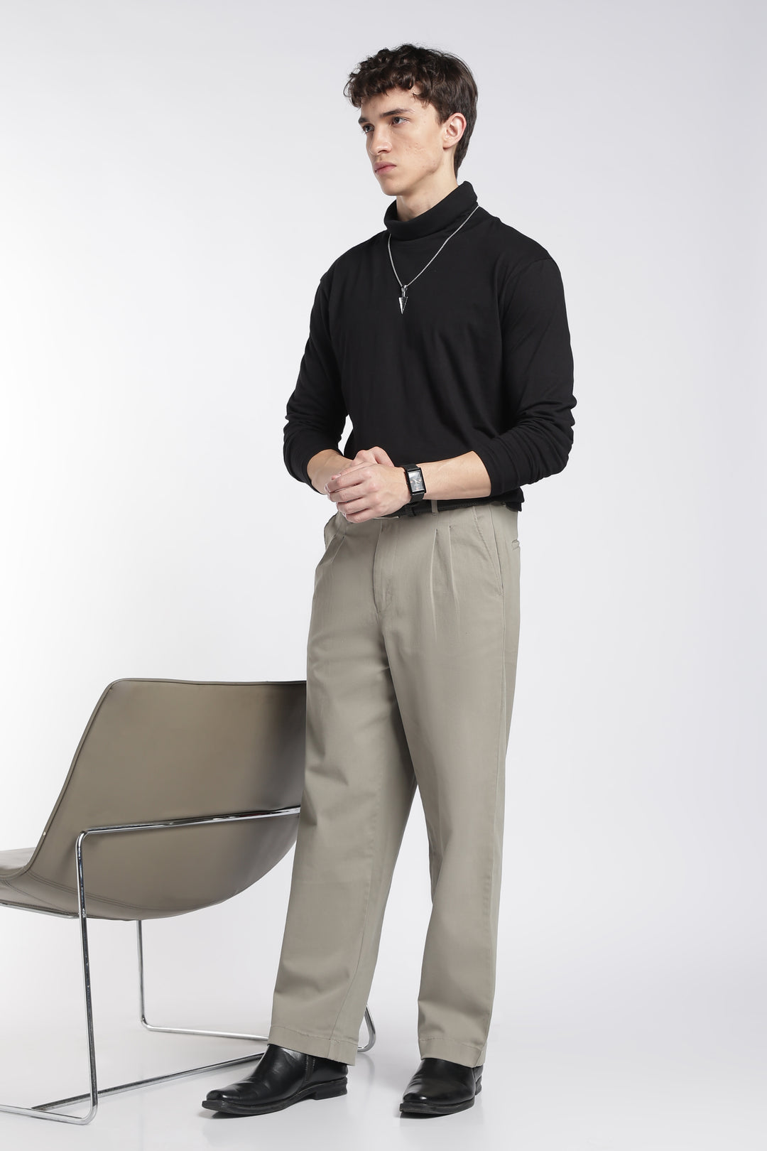 Korean Fit: Straight Mint Green Pants