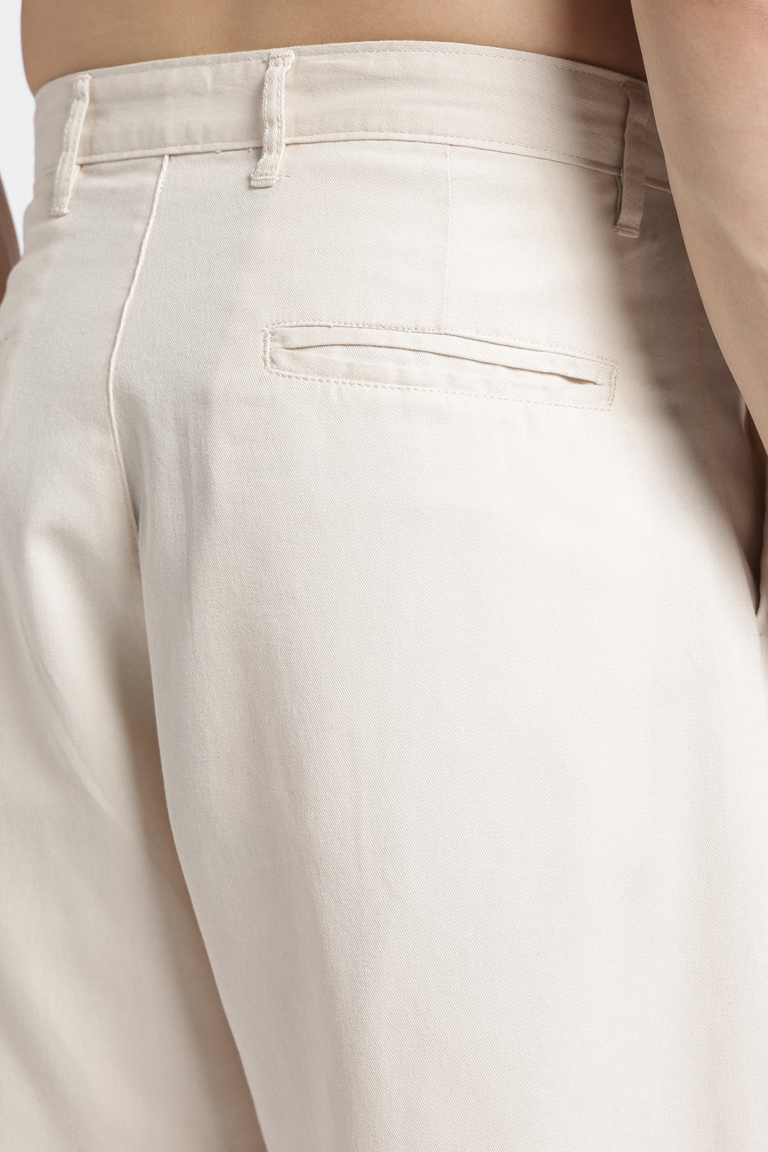 Korean Fit: Straight Creamish Navy Pants