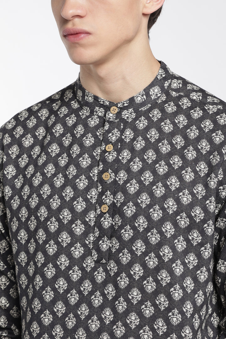 Ethnic Black Printed Kurta