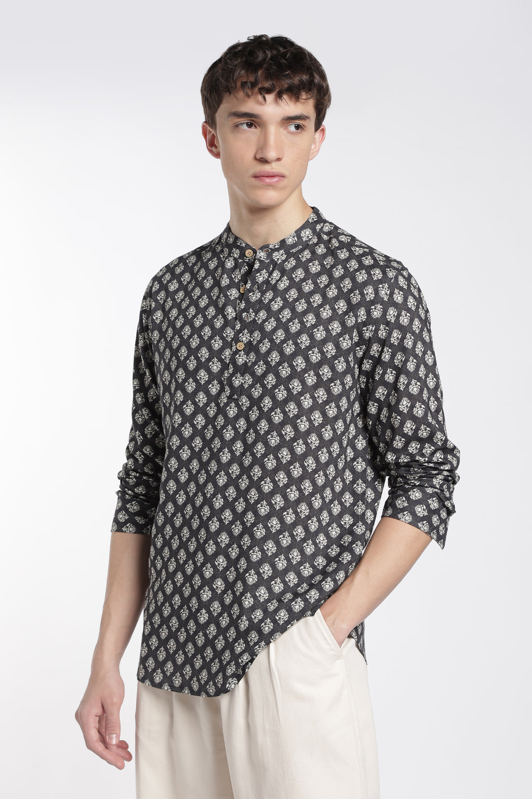 Ethnic Black Printed Kurta