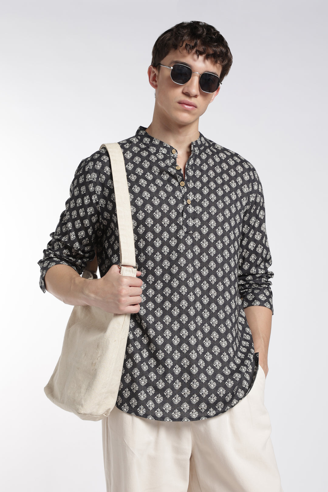 Ethnic Black Printed Kurta