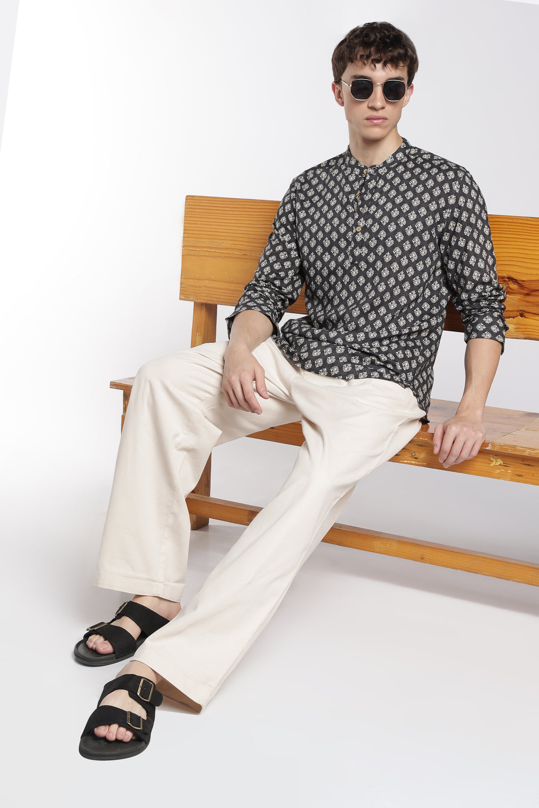 Ethnic Black Printed Kurta
