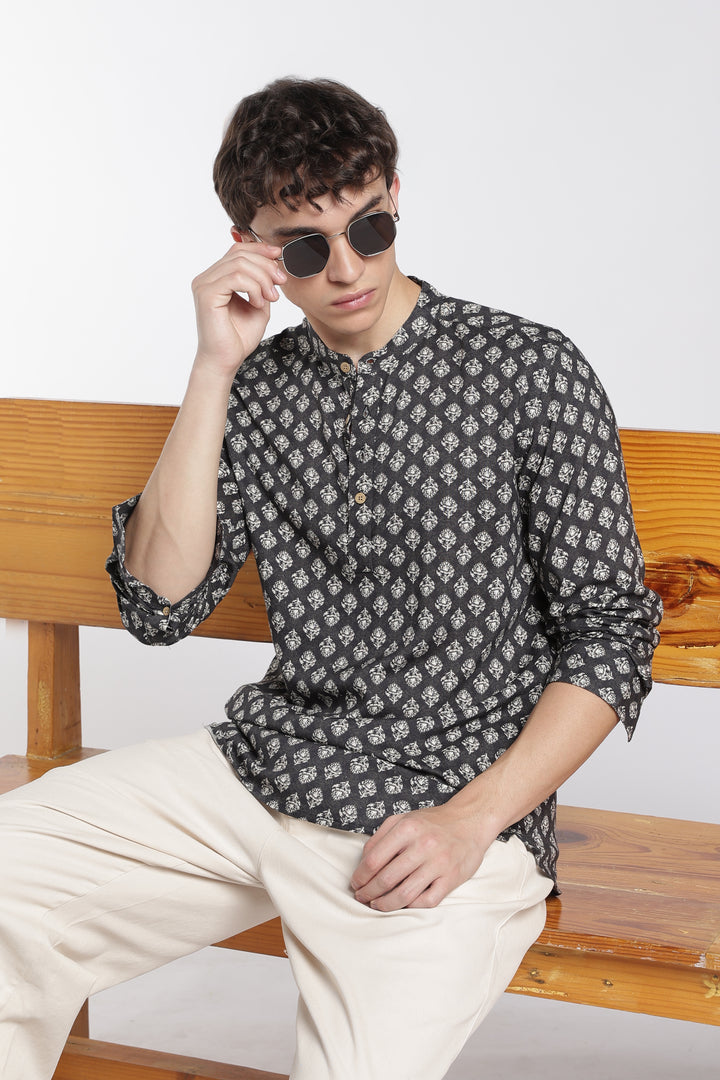 Ethnic Black Printed Kurta
