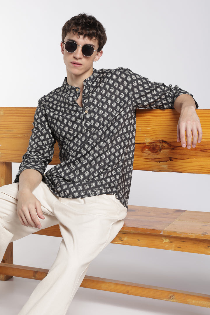 Ethnic Black Printed Kurta