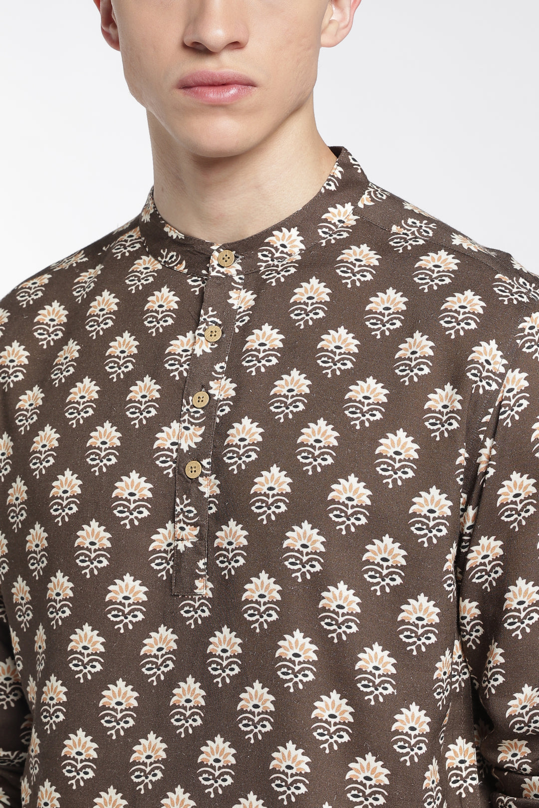 Ethnic Brown Printed Kurta