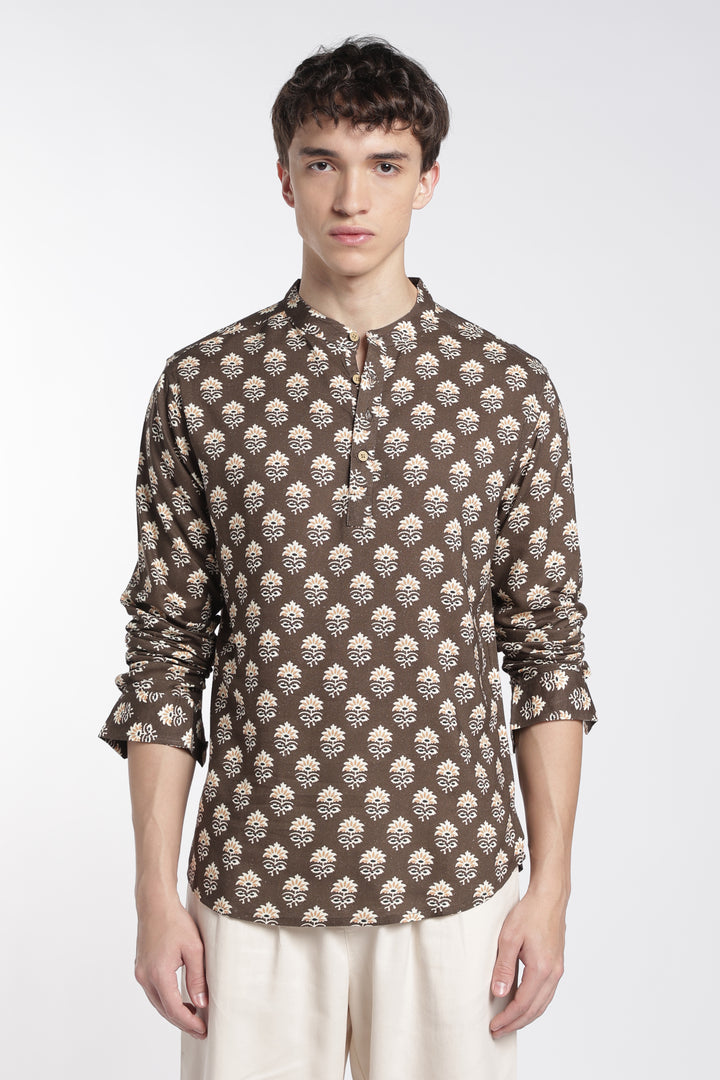 Ethnic Brown Printed Kurta