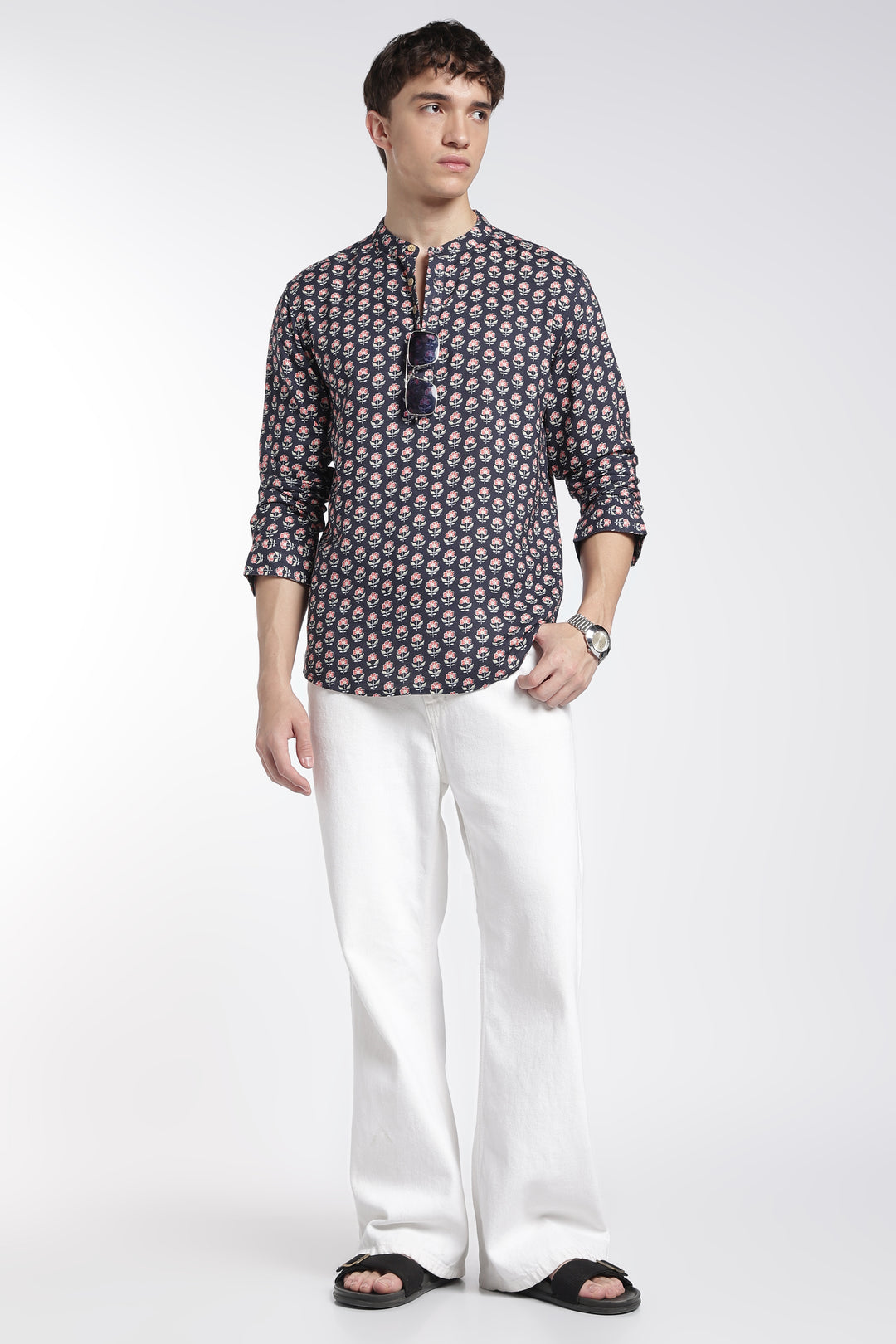 Ethic Violet Printed Kurta