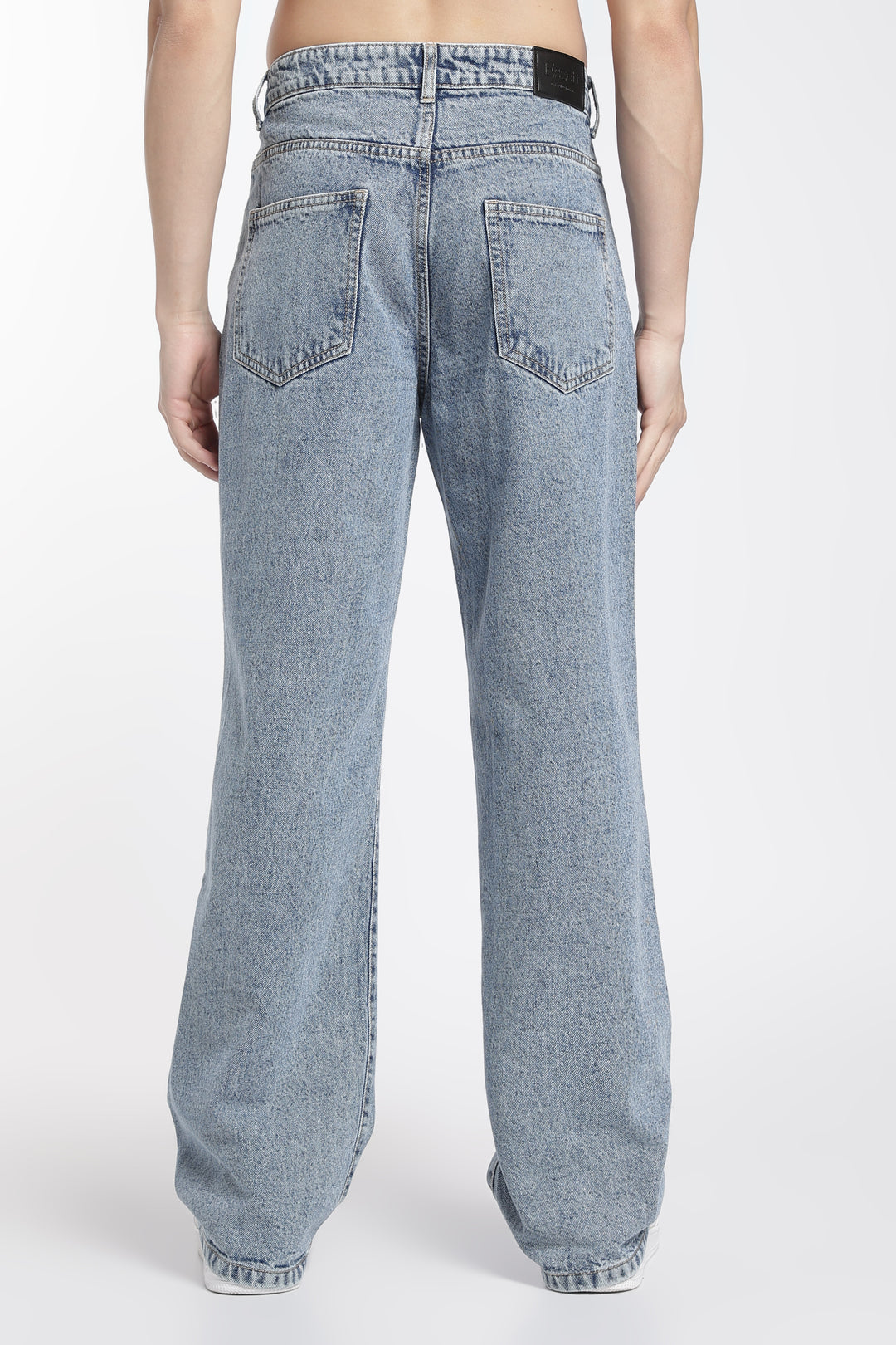 Straight Fit : Acid Washed Blue Jeans