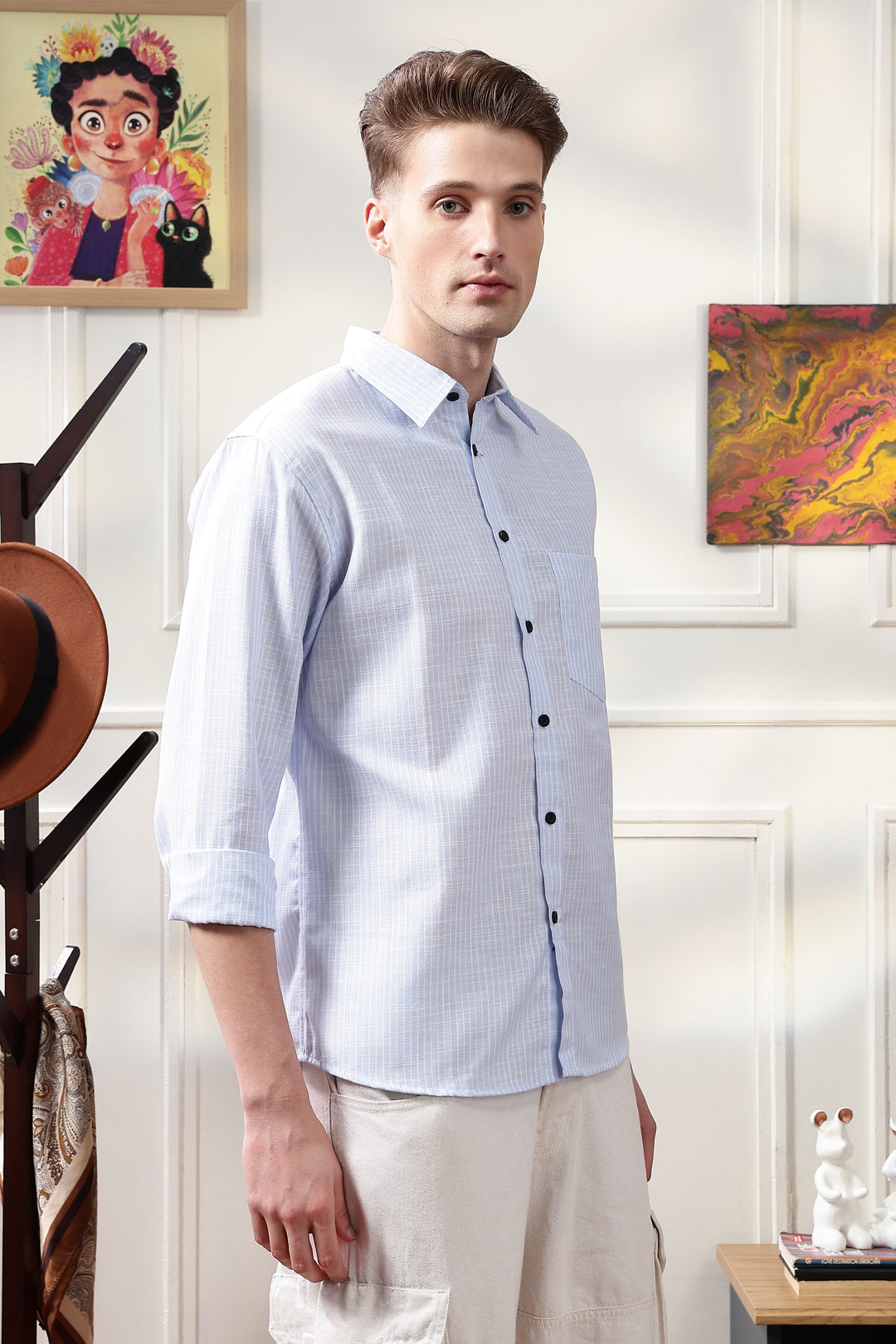 Linen: Blue Stripes Shirt