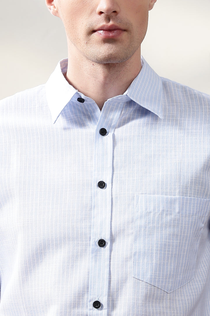 Linen: Blue Stripes Shirt
