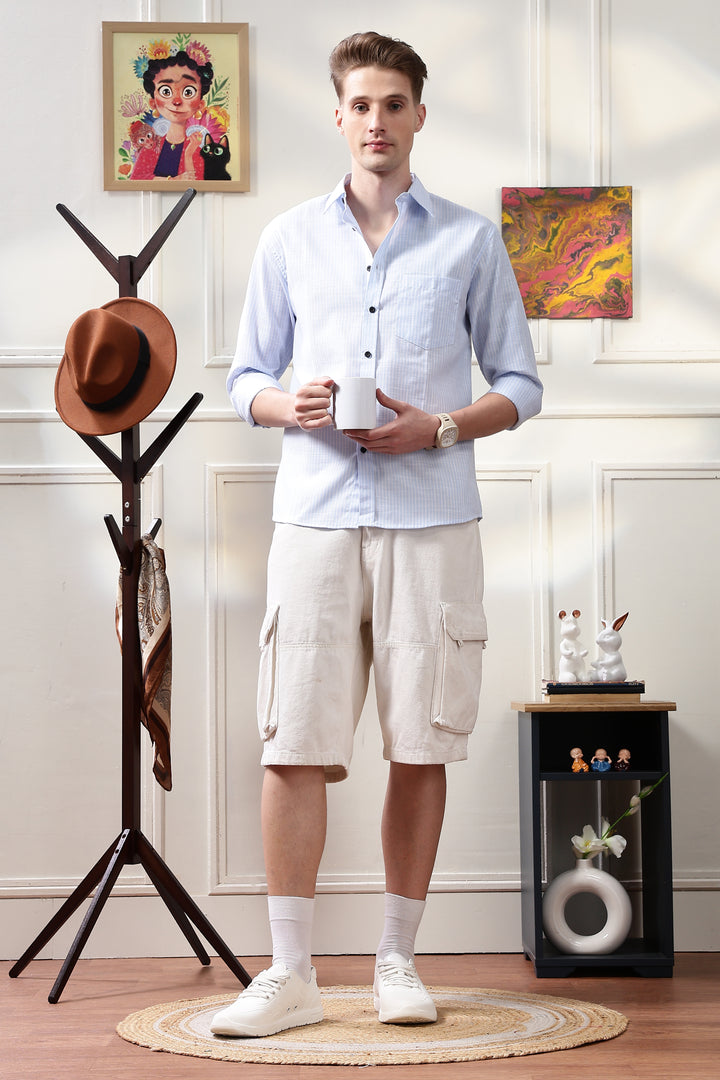 Linen: Blue Stripes Shirt