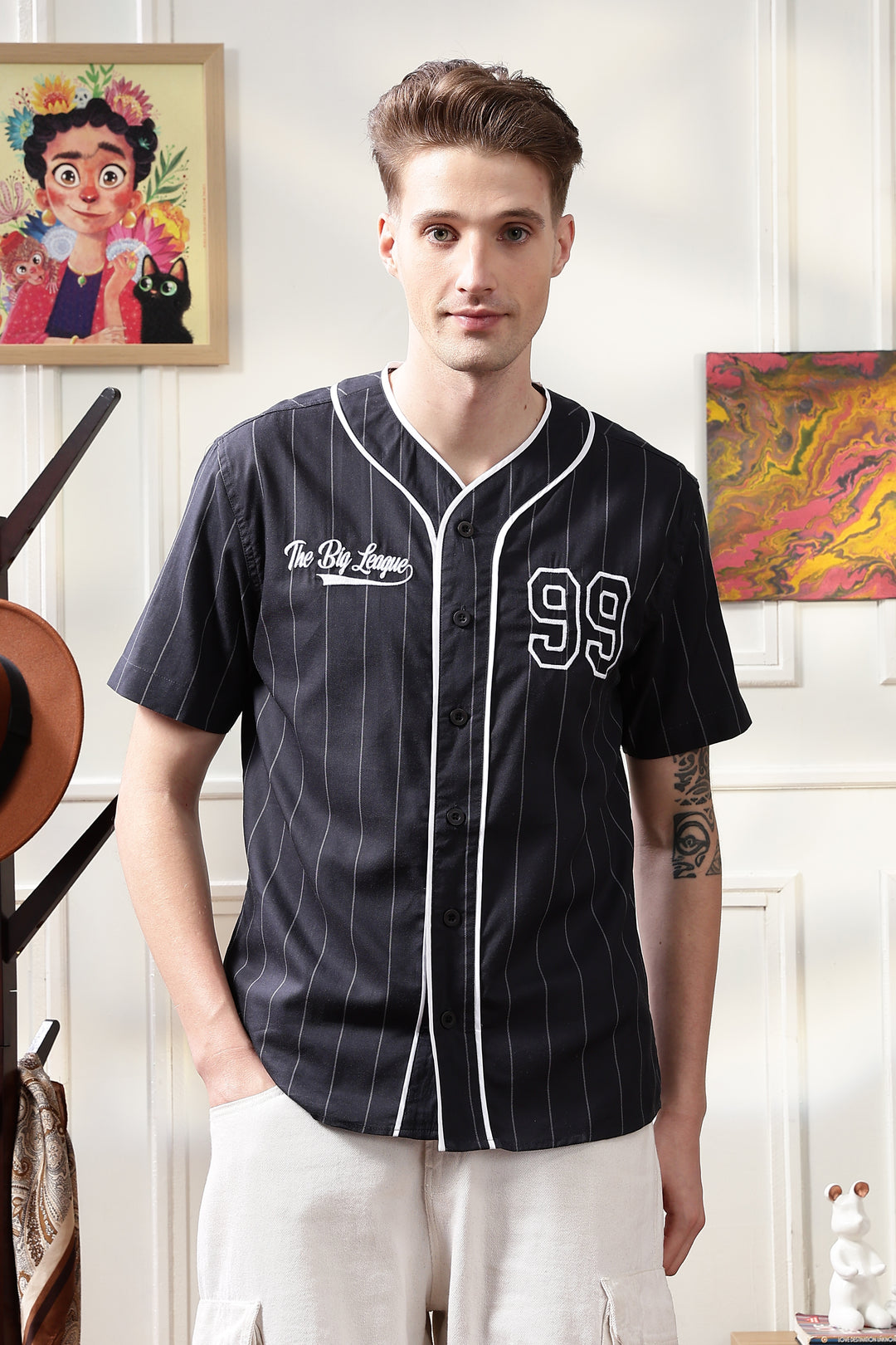 Baseball : Black Stripes Shirt
