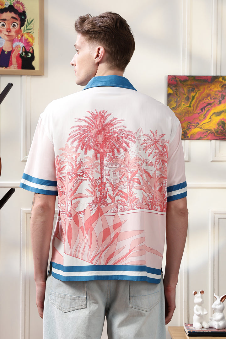 Abstract Forest: Oversized Pink Shirt