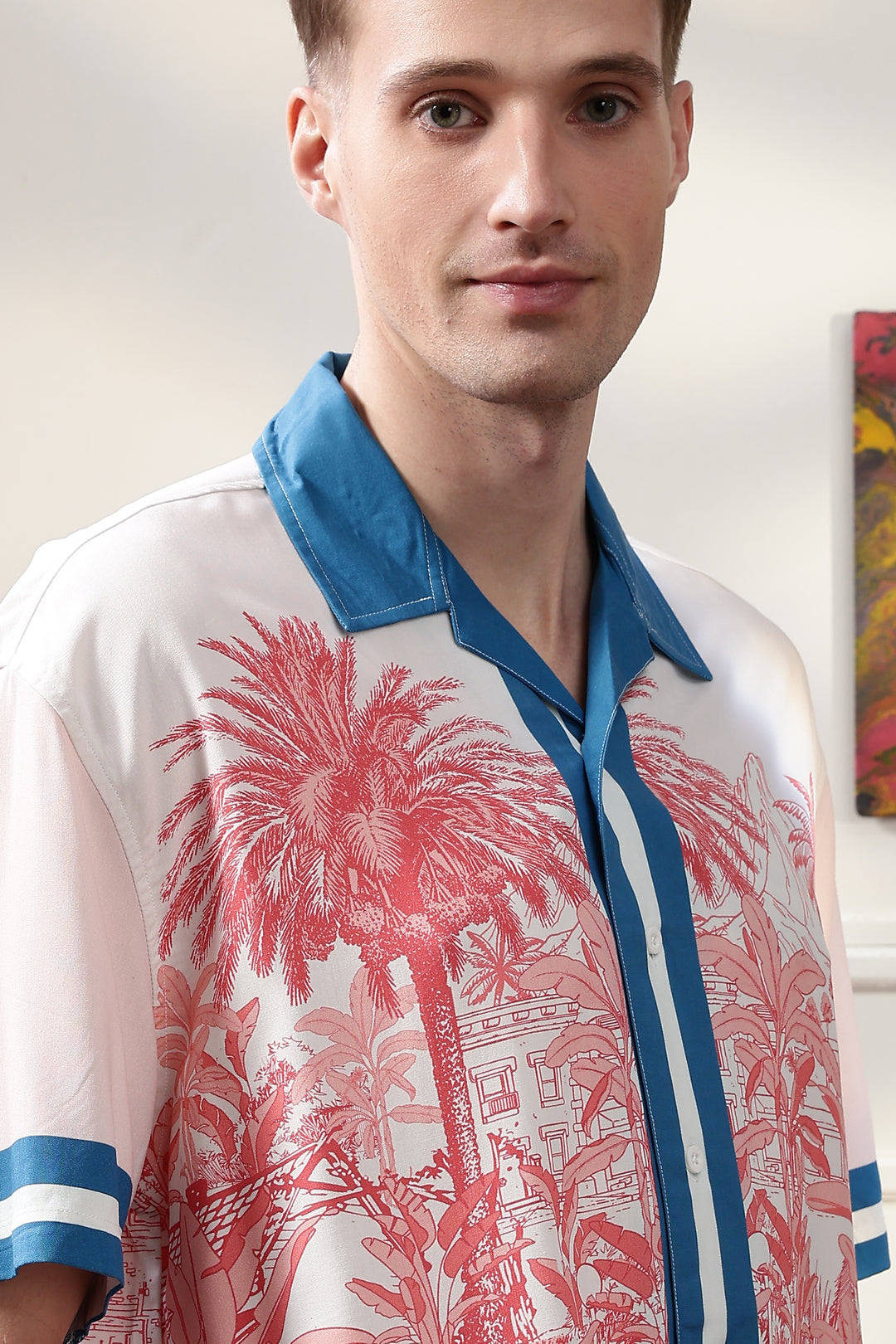 Abstract Forest: Oversized Pink Shirt