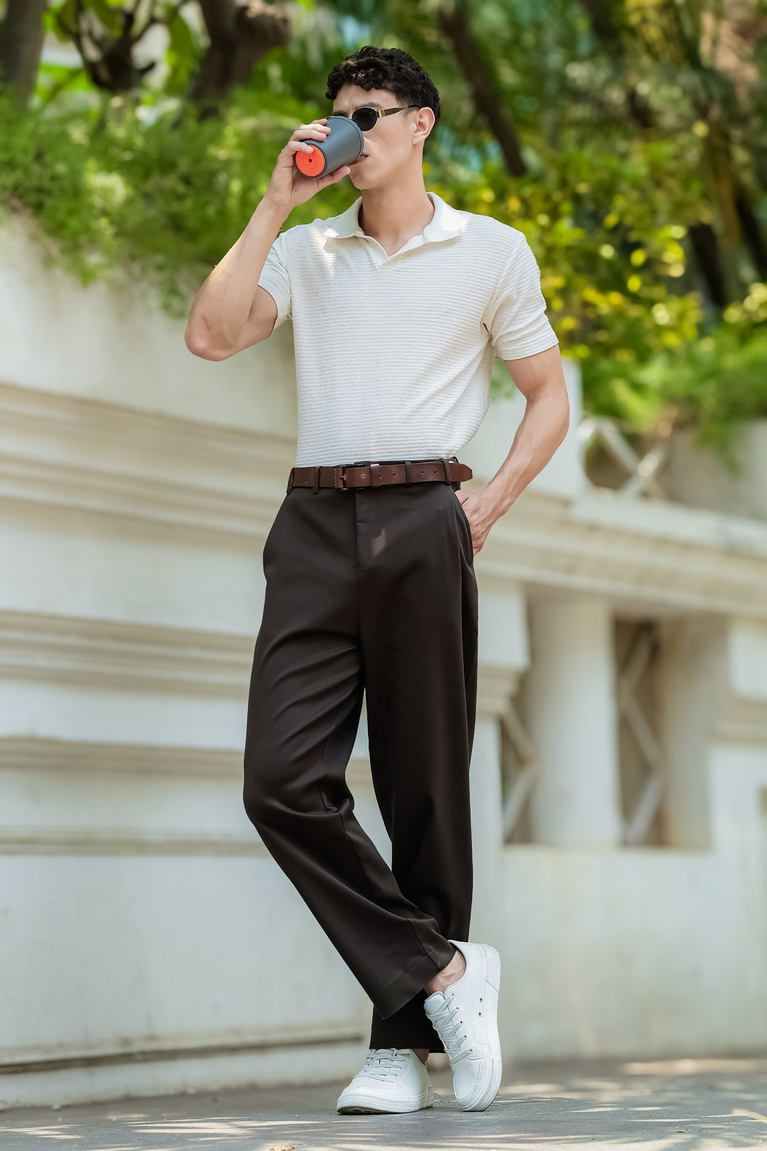 Korean Pants : Dark Olive Trousers