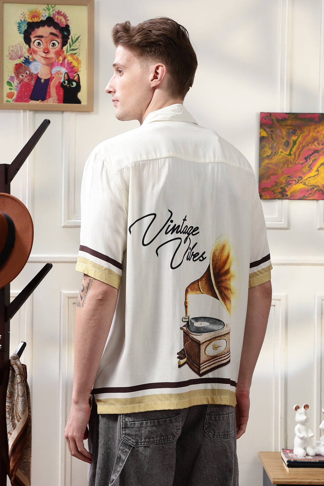 Vintage Vibes: Cream oversized shirt