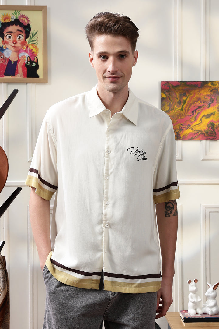 Vintage Vibes: Cream oversized shirt