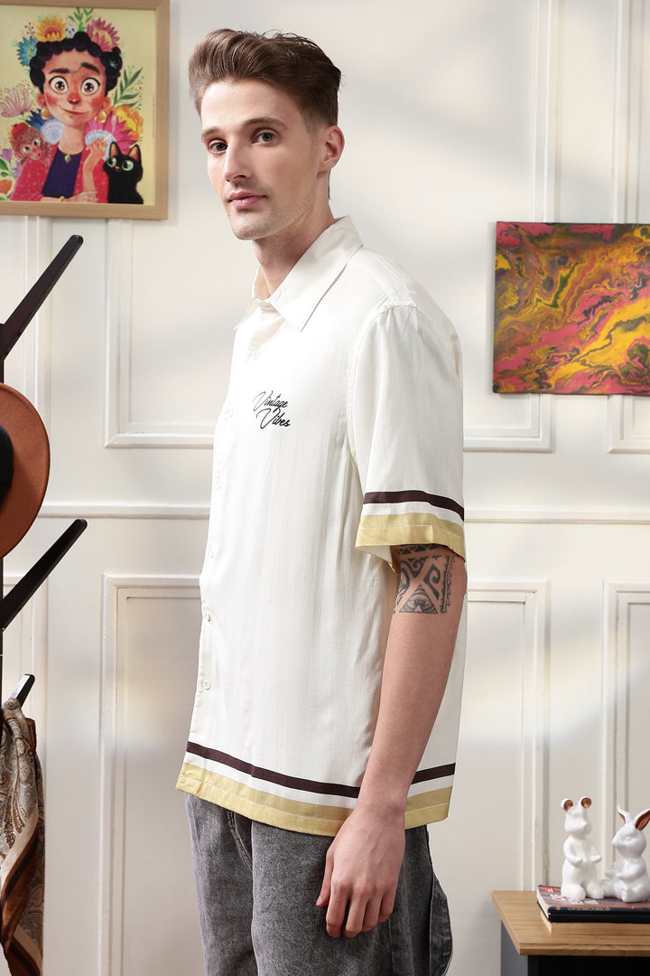 Vintage Vibes: Cream oversized shirt