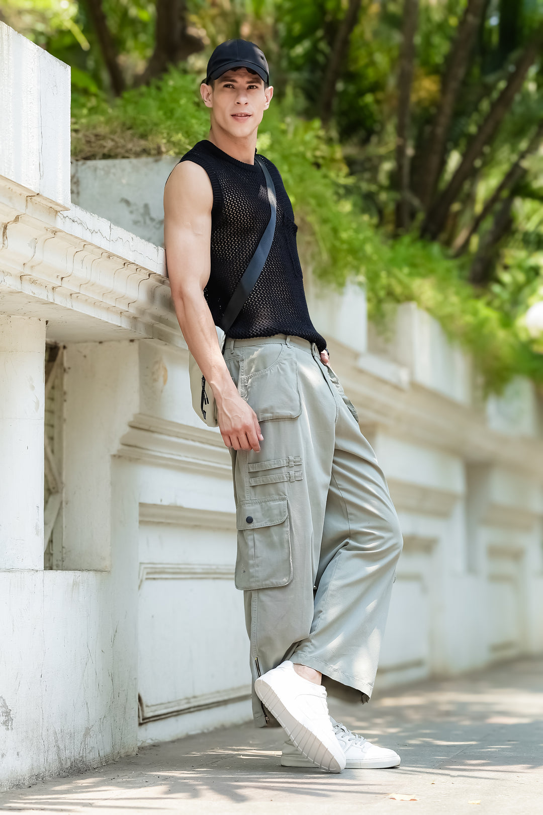 Mint Green Dyed Cargo Pants