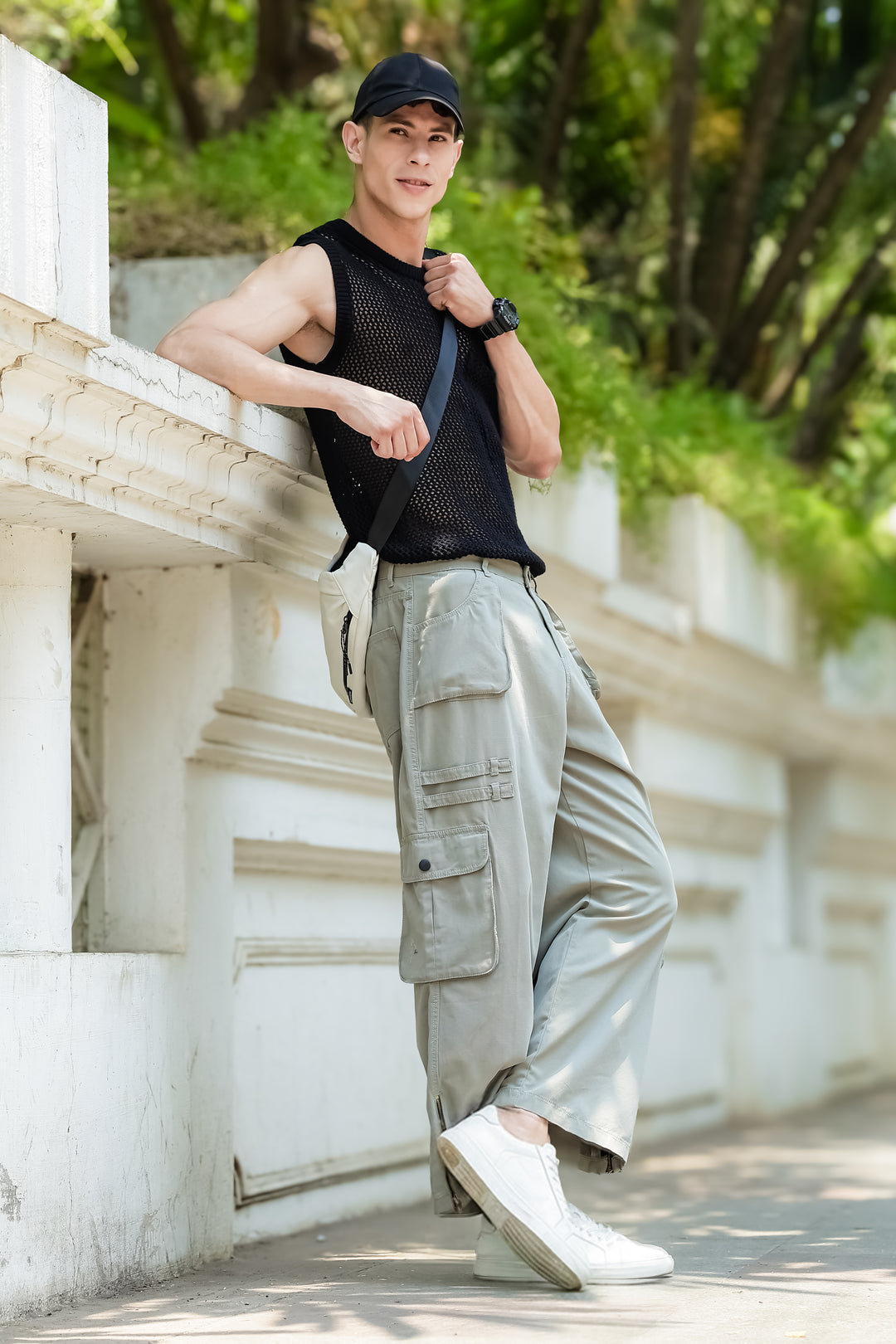 Mint Green Dyed Cargo Pants
