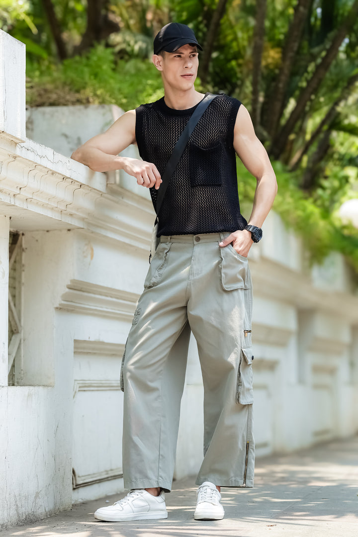 Mint Green Dyed Cargo Pants