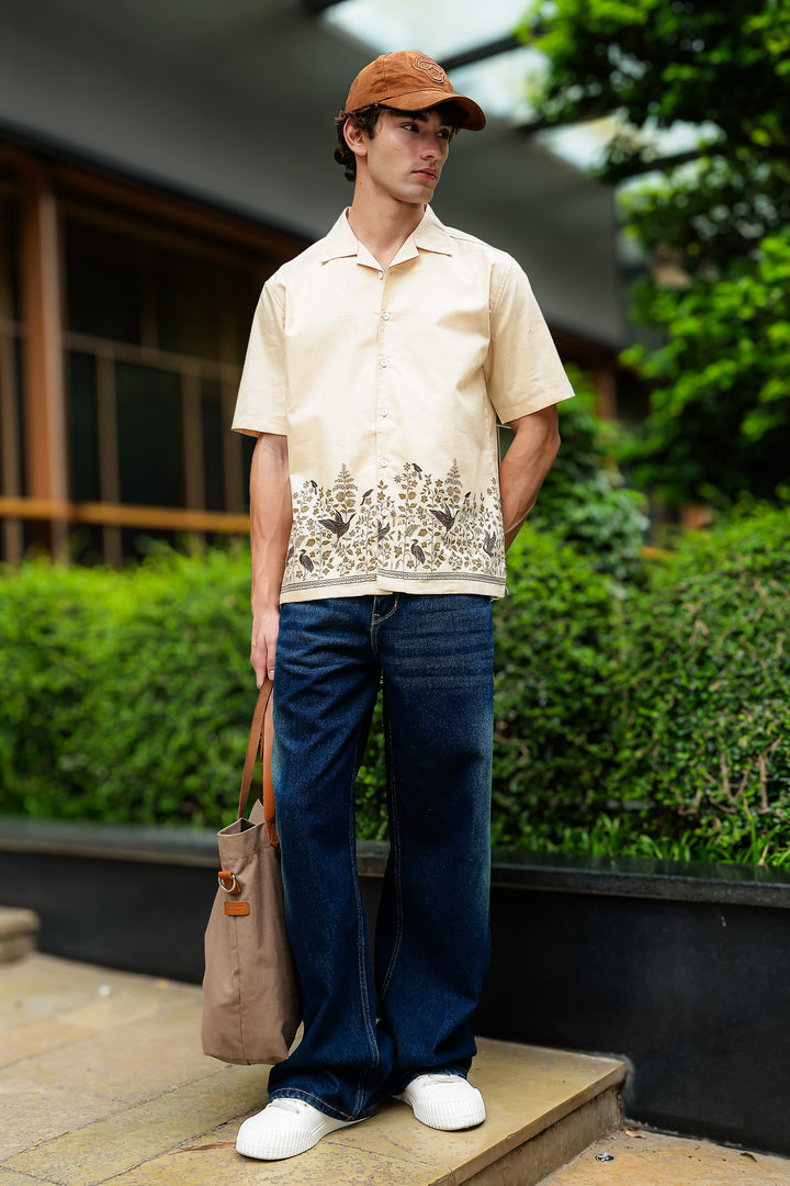 Classy Linen Printed Cuban shirt
